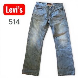 LEVI'S 514 Slim Straight denim blue jeans W32 L30